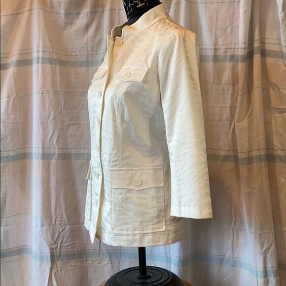 Linea Louis Dell’Olio Xs Ivory Tiger Stripe Jacquard Weave Short Jacket MINT! - Picture 3 of 8